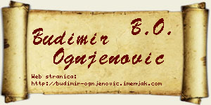 Budimir Ognjenović vizit kartica